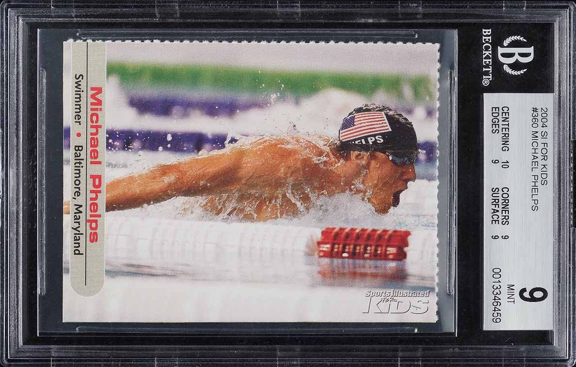 2004 Sports Illustrated For Kids Michael Phelps ROOKIE #360 BGS 9 MINT
