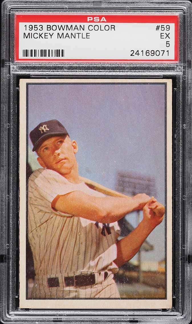 1953 Bowman Color Mickey Mantle #59 PSA 5 EX