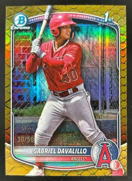 2025 Bowman Chrome Prospects Reptilian Gold #BCP-178 Gabriel Davalillo RC /50