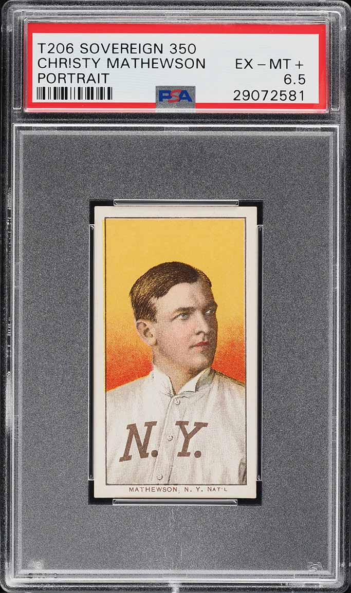 1909-11 T206 Christy Mathewson PORTRAIT, SOVEREIGN 350 PSA 6.5 EXMT+