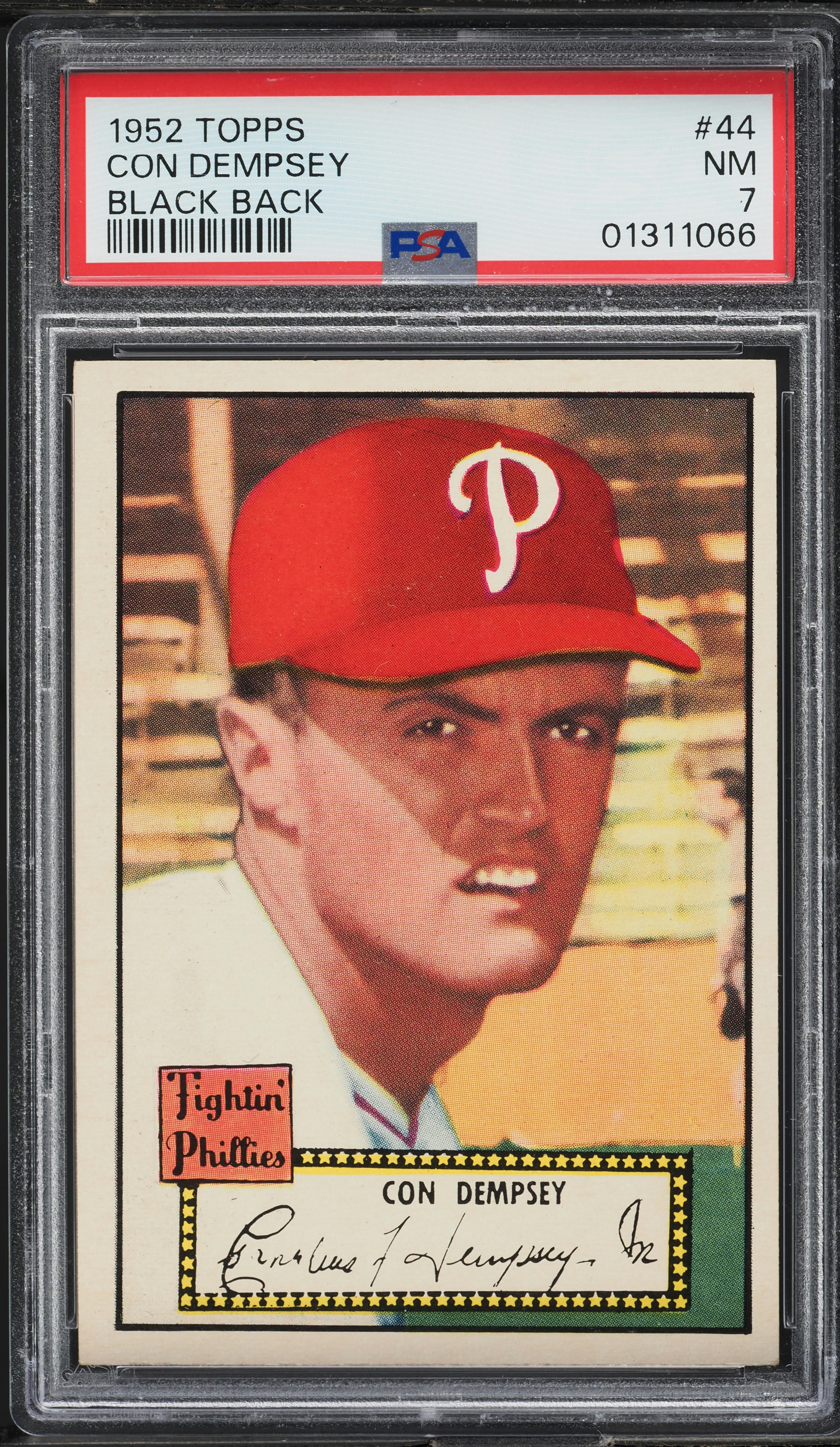 1952 Topps Con Dempsey BLACK BACK #44 PSA 7 NRMT