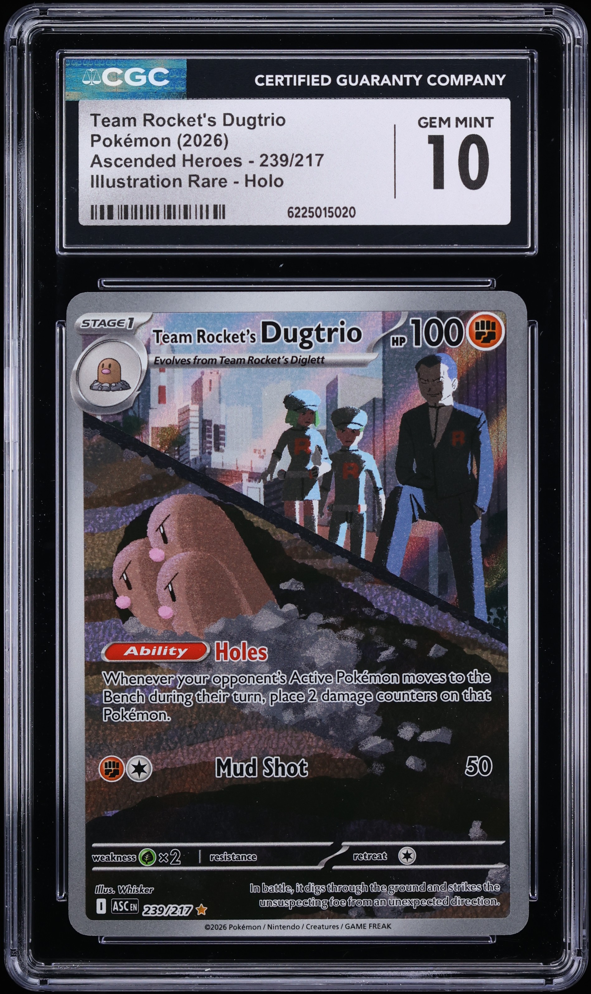 2026 Pokemon Mega Evolution Ascended Heroes IR Team Rocket's Dugtrio #239 CGC 10 GEM MINT