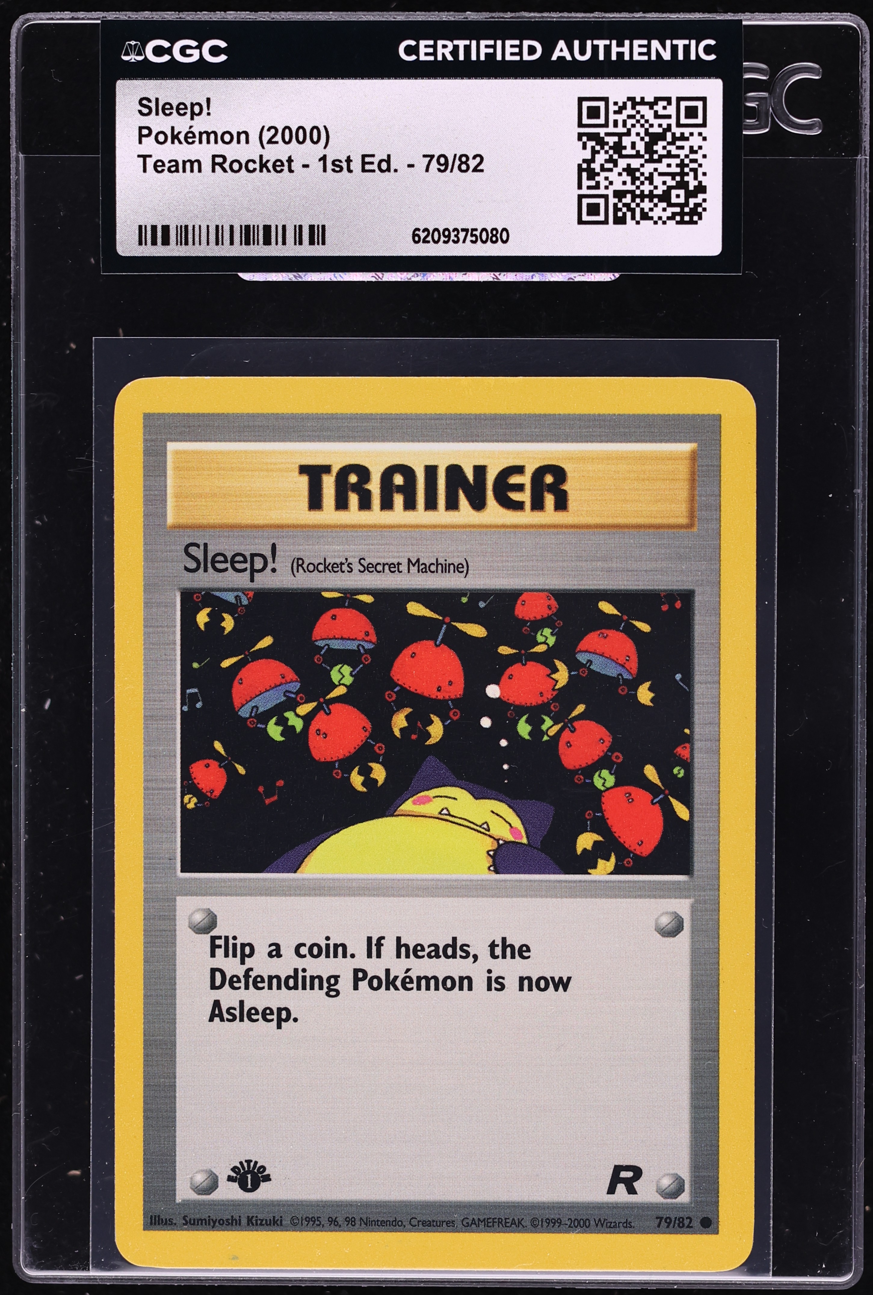 2000 Pokemon Team Rocket 1st Edition Sleep! #79 CGC AUTH
