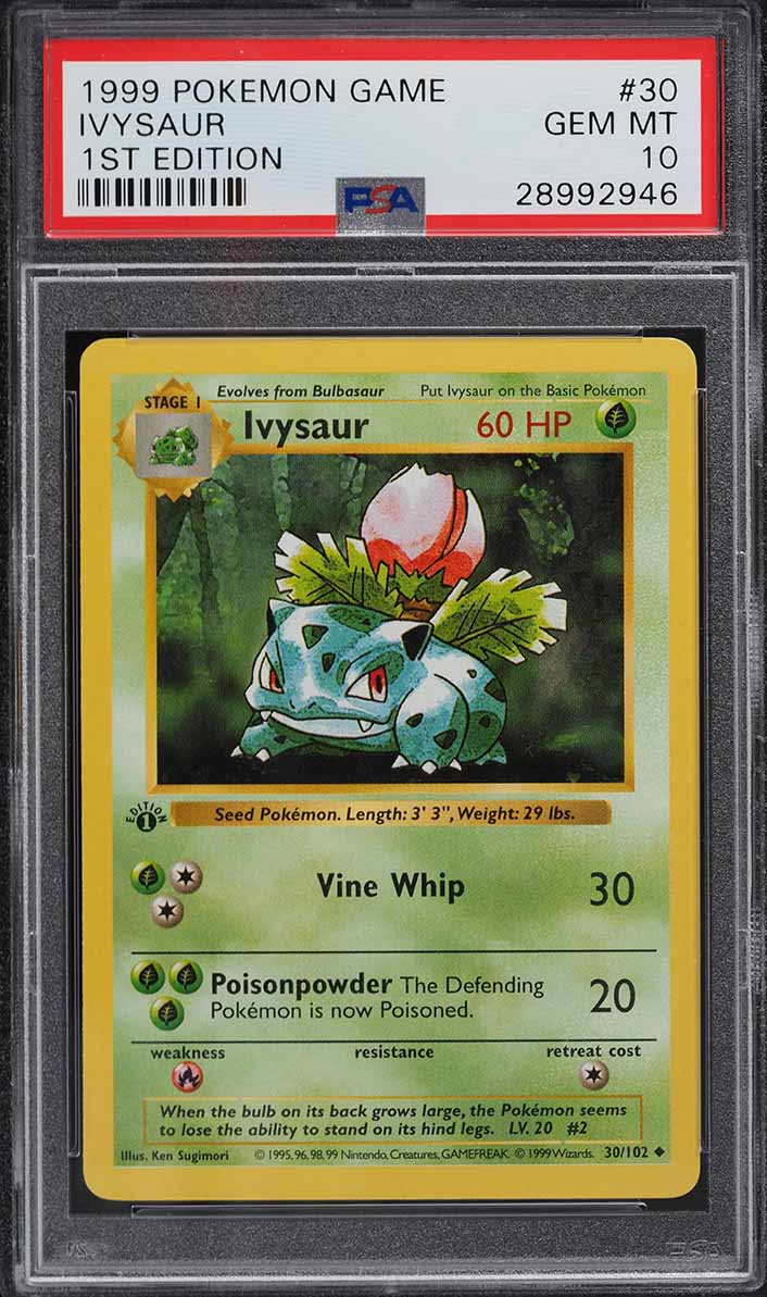 1999 Pokemon Base Set Shadowless 1st Edition Ivysaur #30 PSA 10 GEM MINT