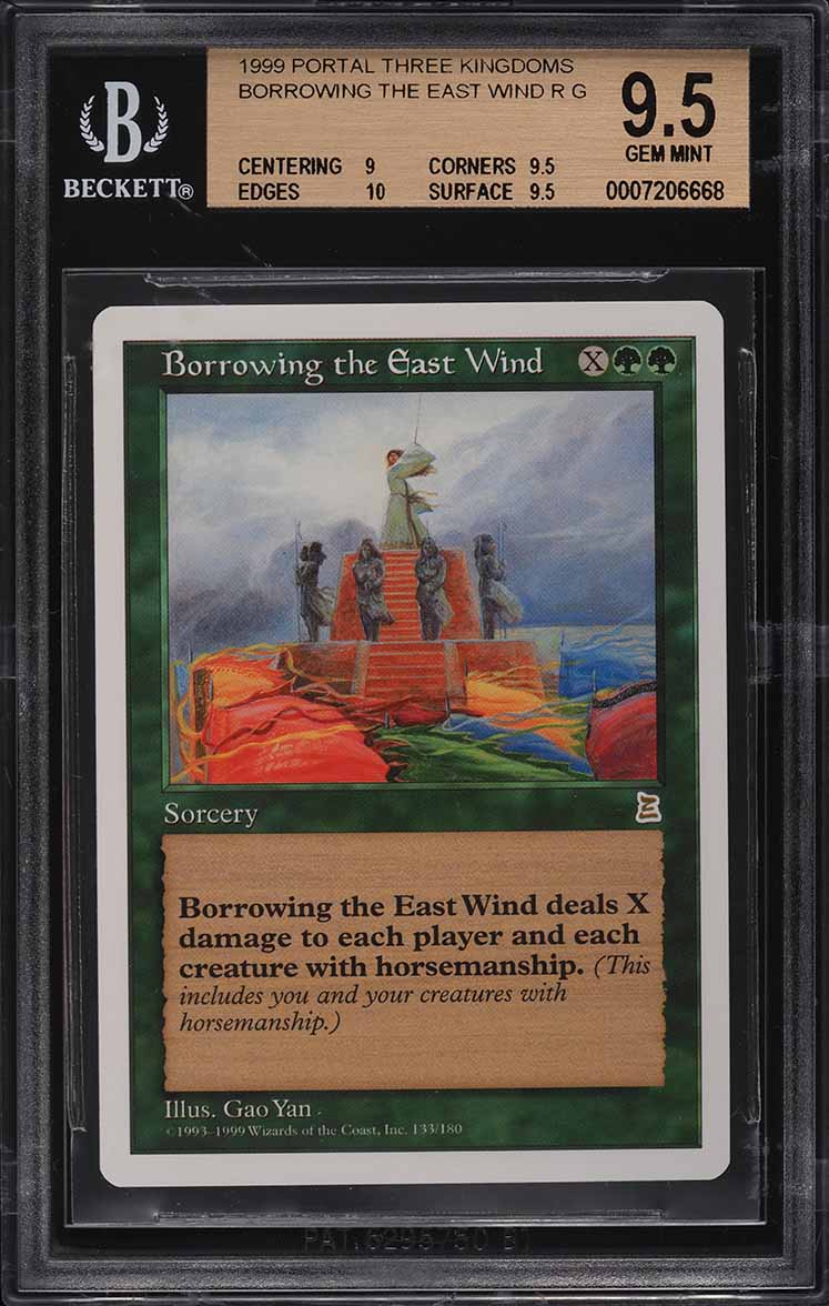 1999 Magic The Gathering Portal Three Kingdoms Borrowing the East Wind BGS 9.5