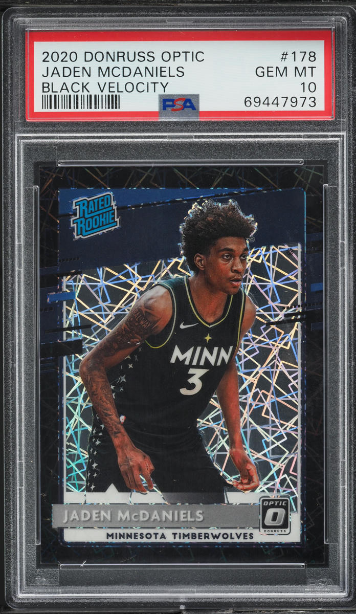 2020 Donruss Optic Black Velocity Jaden McDaniels ROOKIE /39 #178 PSA 10 GEM