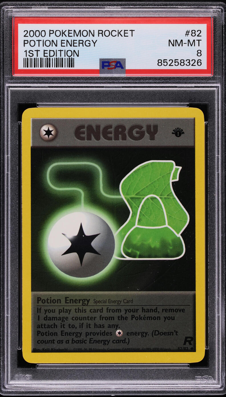 2000 Pokemon Team Rocket 1st Edition Potion Energy #82 PSA 8 NM-MT