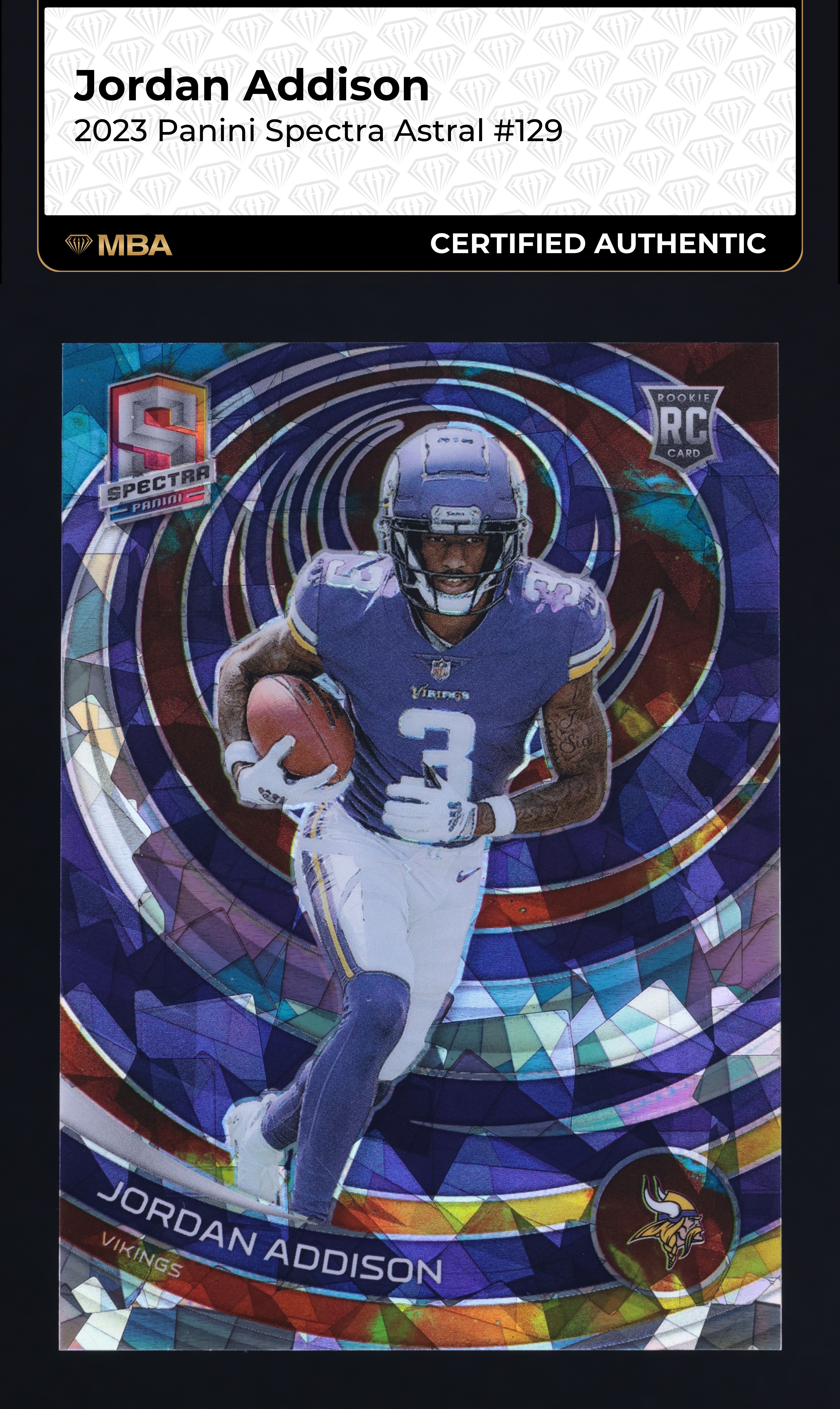 2023 Panini Spectra Astral Jordan Addison ROOKIE /40 #129 MBA AUTH