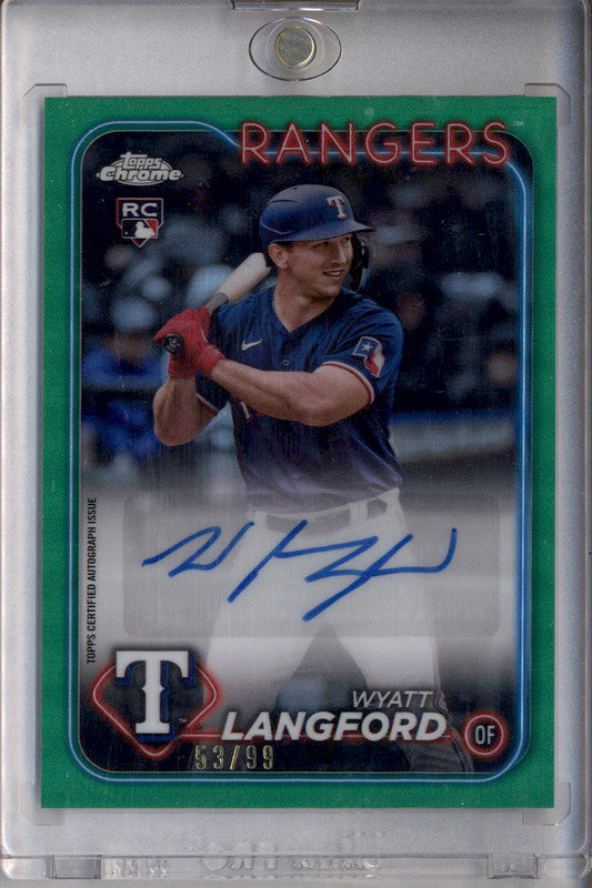 2024 Topps Chrome Update Autographs Green #AC-WL Wyatt Langford RC Auto /99