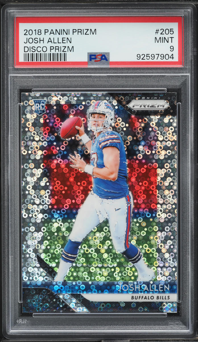 2018 Panini Prizm Disco Josh Allen ROOKIE #205 PSA 9 MINT