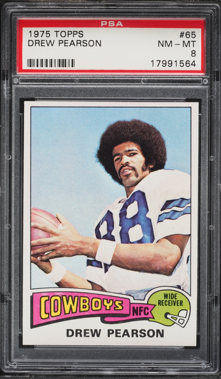 1975 Topps Football Drew Pearson ROOKIE #65 PSA 8 NM-MT
