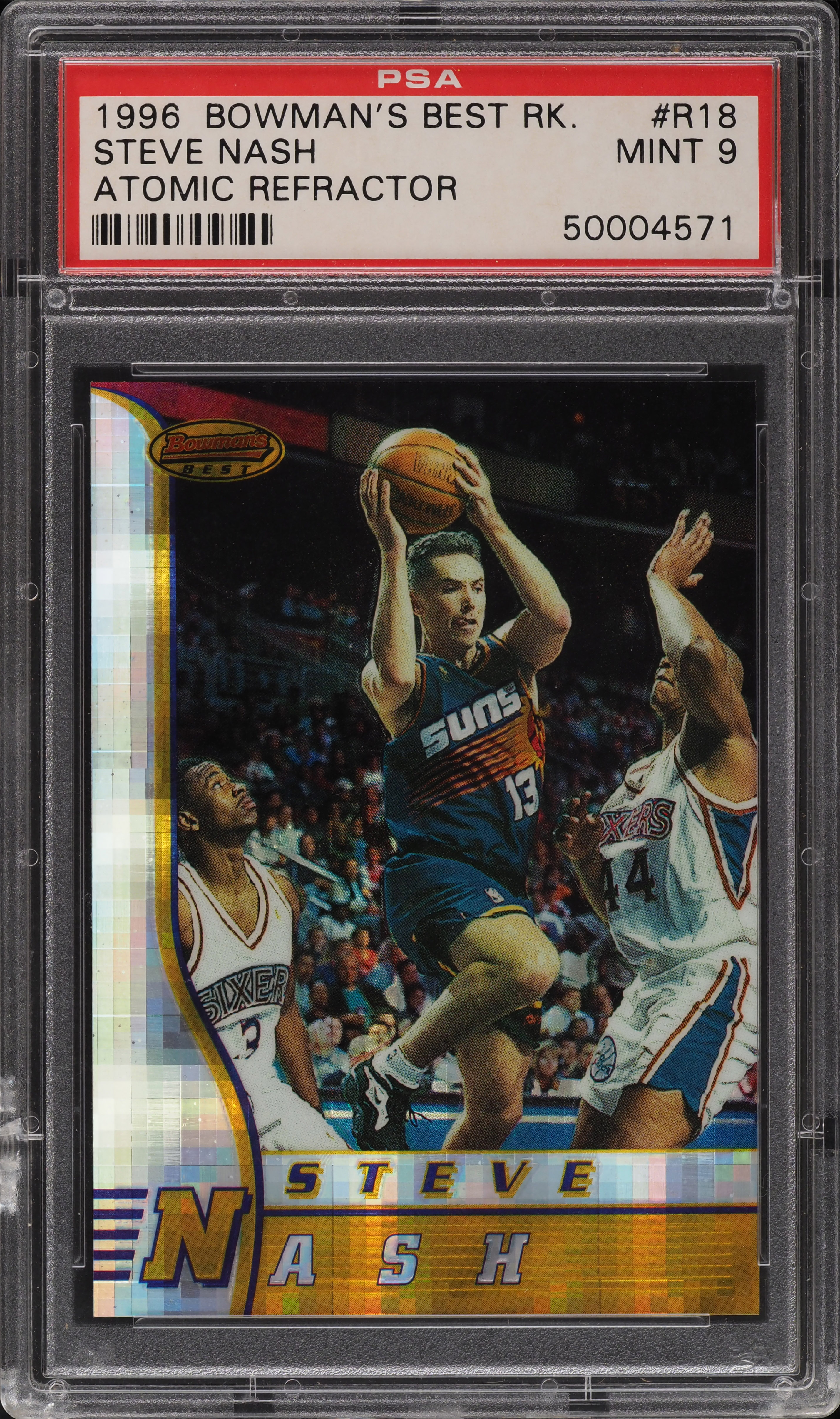 1996 Bowman's Best Atomic Refractor Steve Nash ROOKIE #R18 PSA 9 MINT