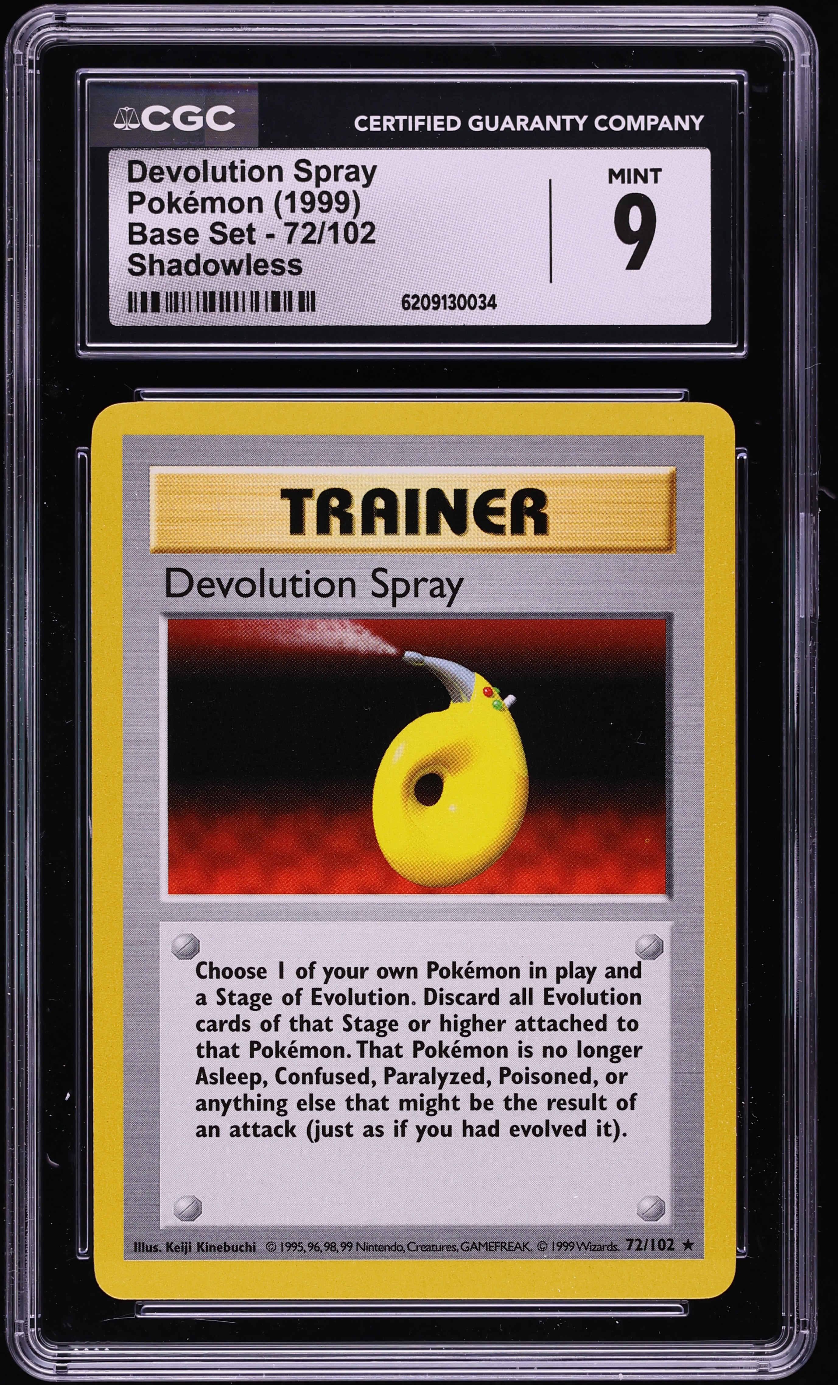 1999 Pokemon Base Set Shadowless Devolution Spray #72 CGC 9 MINT