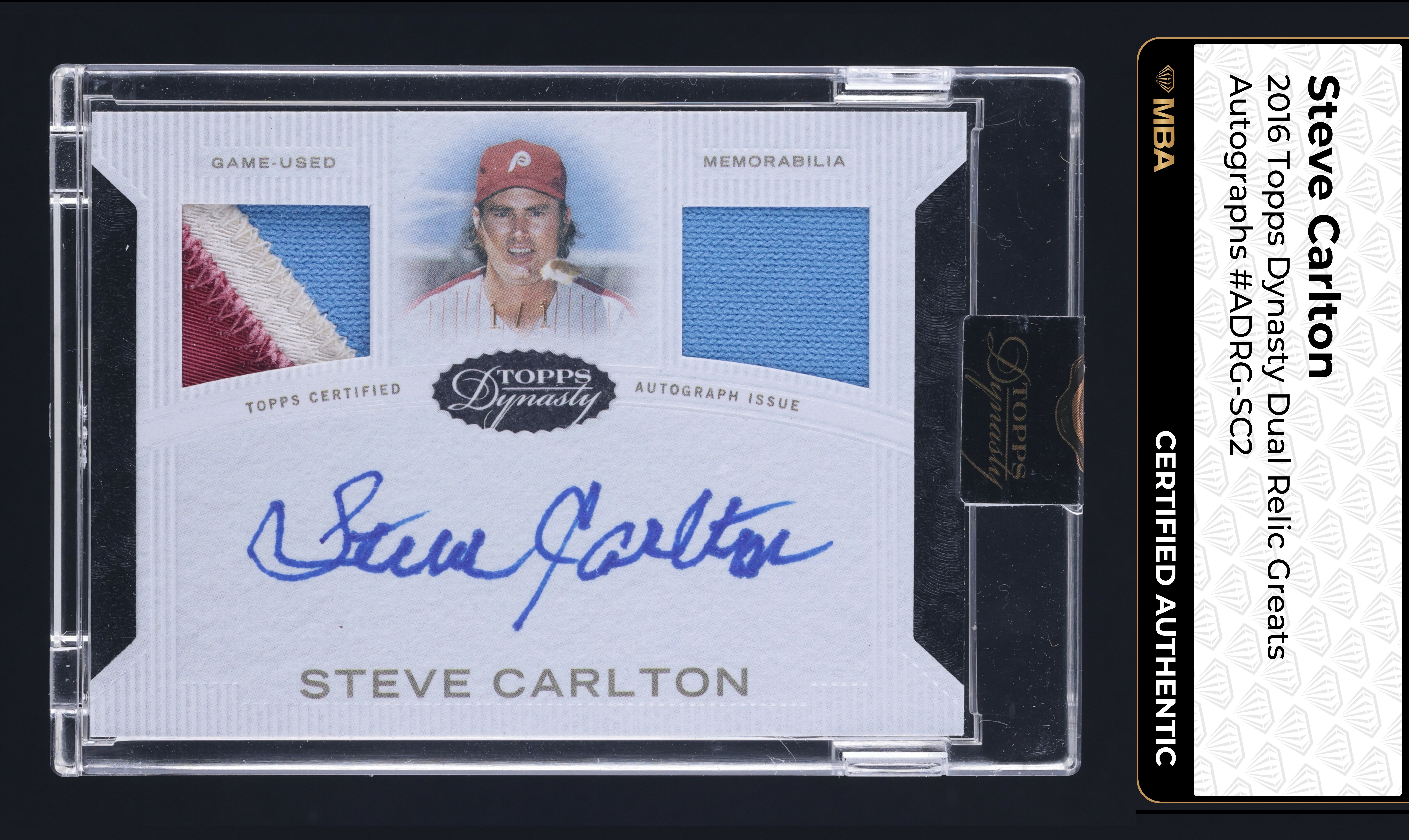 2016 Topps Dynasty Dual Greats Steve Carlton PATCH AUTO 1/1 #ADRG-SC2 MBA AUTH