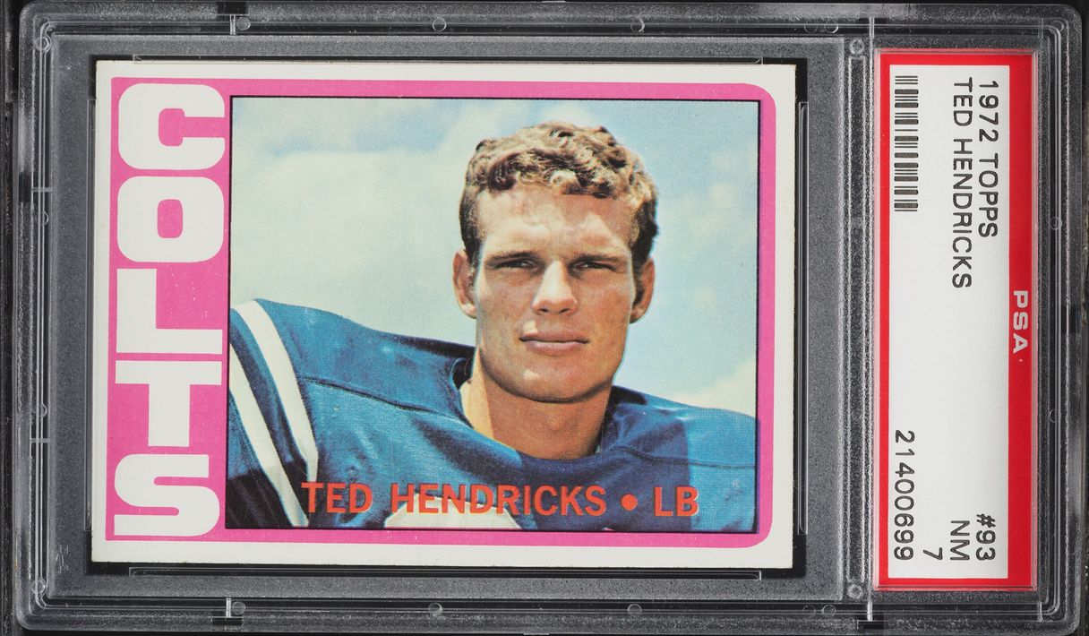 1972 Topps Football Ted Hendricks ROOKIE #93 PSA 7 NRMT