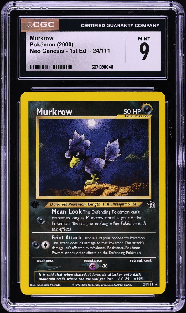 2000 Pokemon Neo Genesis 1st Edition Murkrow #24 CGC 9 MINT