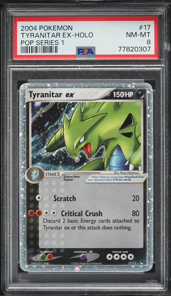 2004 Pokemon Pop Series 1 Holo Tyranitar ex #17 PSA 8 NM-MT