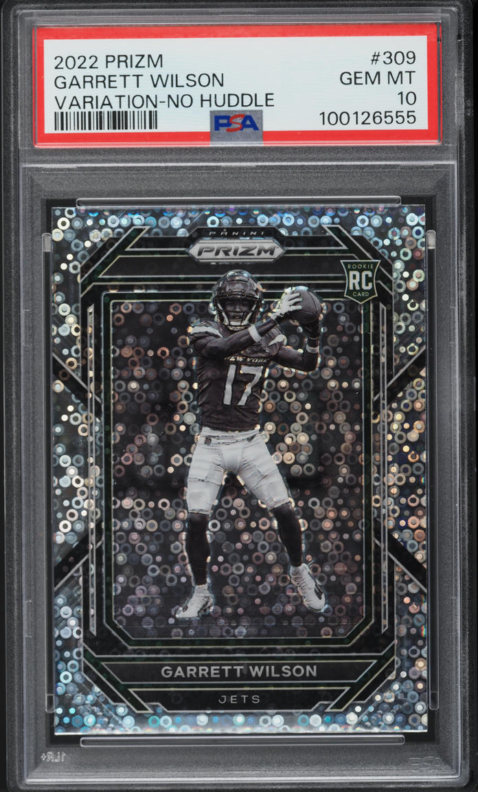 2022 Panini Prizm Variation No Huddle Garrett Wilson ROOKIE #309 PSA 10 GEM MINT
