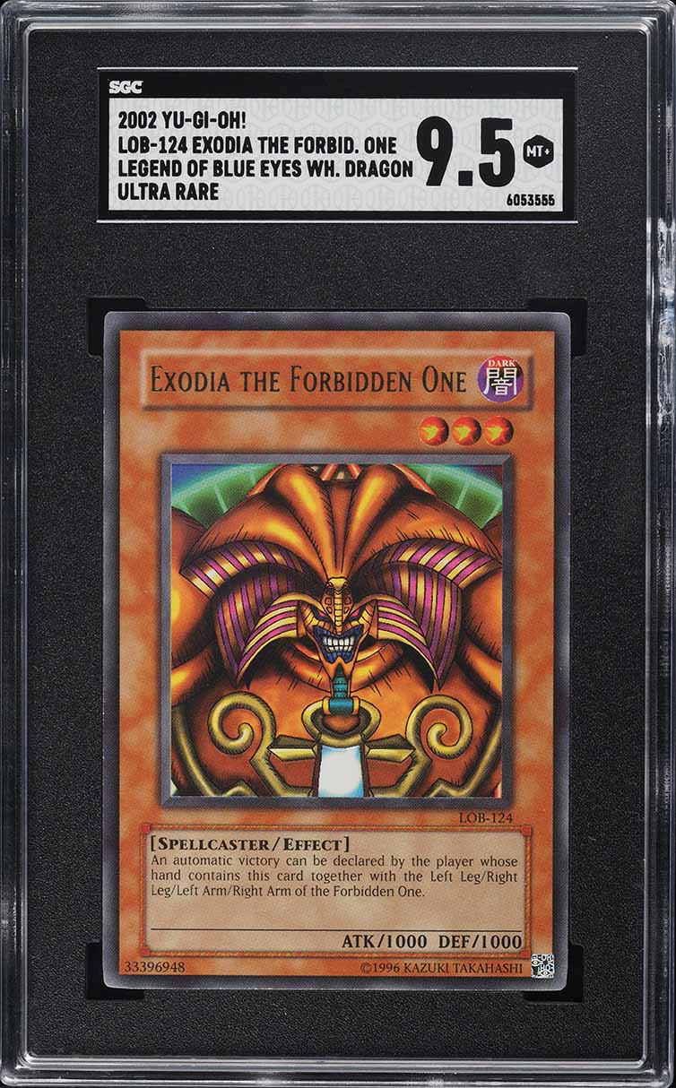 2002 Yu-Gi-Oh! Legend Of Blue Eyes Exodia The Forbidden One #LOB-124 SGC 9.5