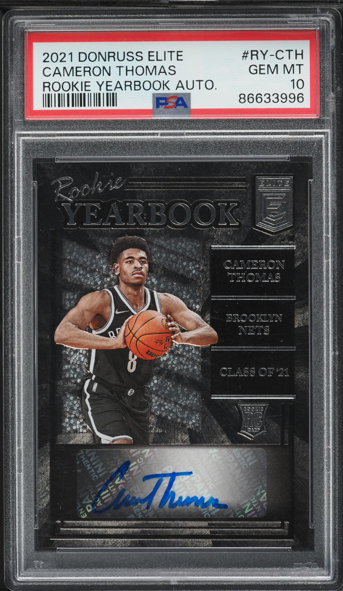 2021 Donruss Elite Yearbook Cameron Thomas ROOKIE AUTO #RY-CTH PSA 10 GEM MINT