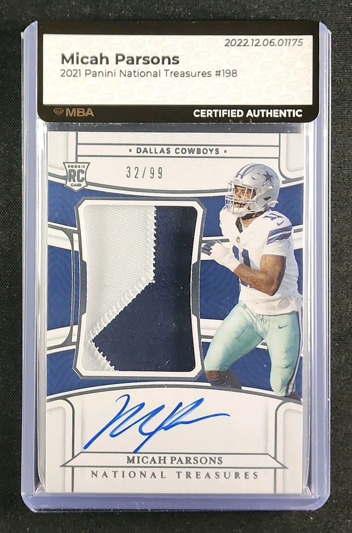 2021 National Treasures Micah Parsons ROOKIE PATCH AUTO /99 #198 MBA AUTH