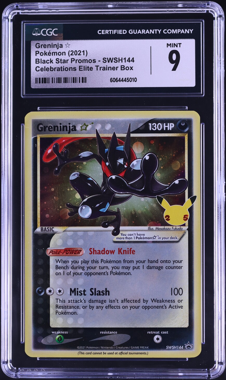 2021 Pokemon SWSH Black Star Promo Celebrations Greninja Gold Star #144 CGC 9