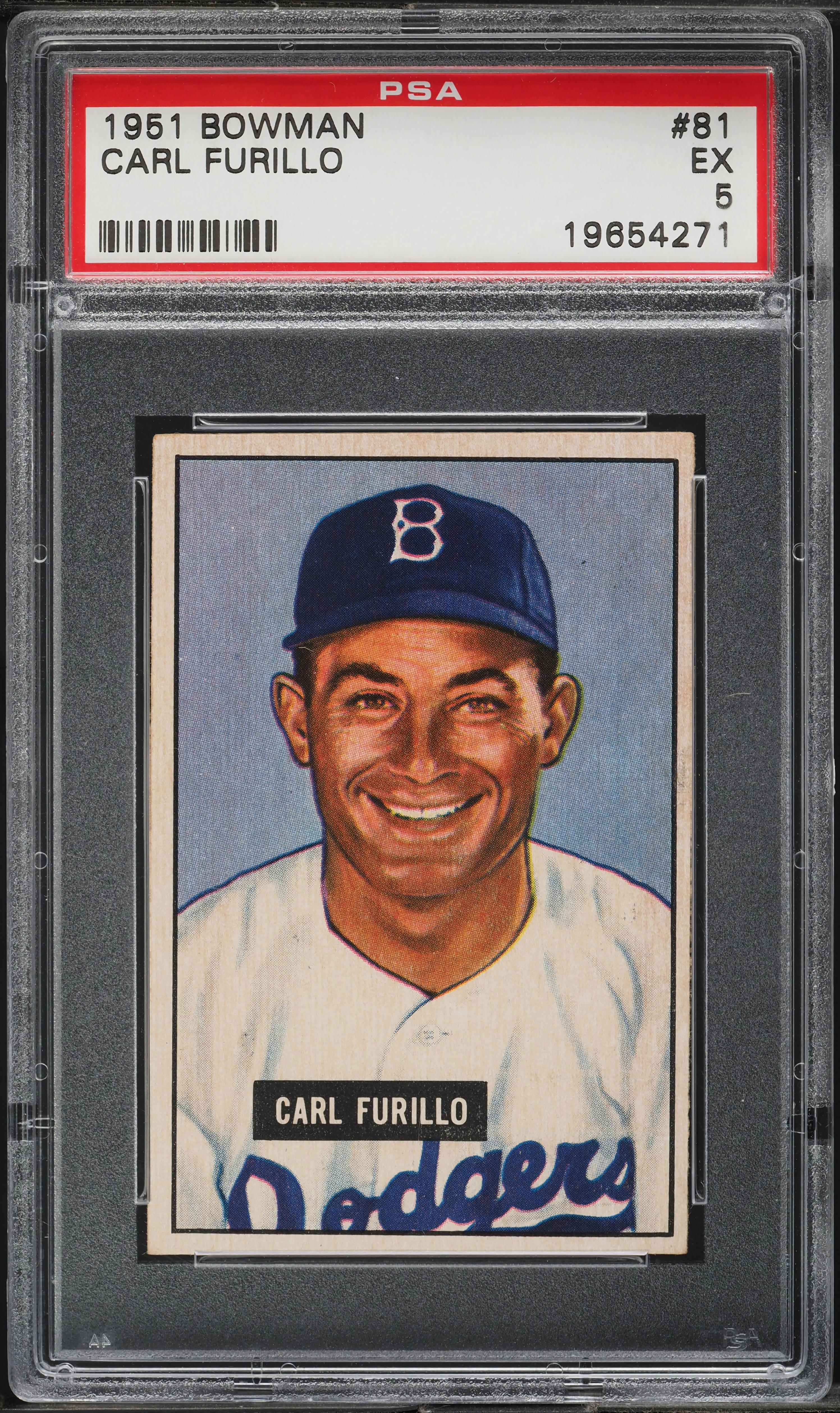 1951 Bowman Carl Furillo #81 PSA 5 EX
