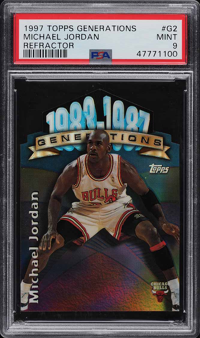 1997 Topps Generations Refractor Die-Cut Michael Jordan #G2 PSA 9 MINT