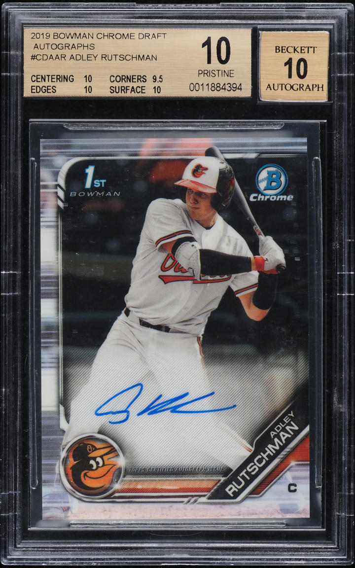 2019 Bowman Chrome Draft Adley Rutschman ROOKIE AUTO #CDA-AR BGS 10 PRISTINE