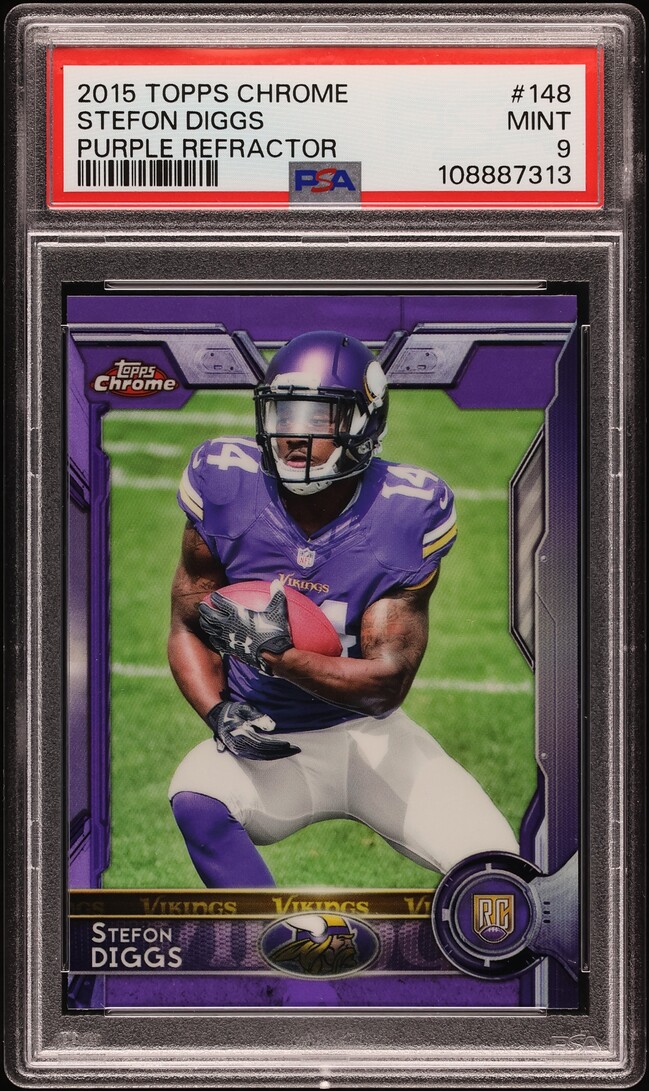 2015 Topps Chrome Purple Refractor Stefon Diggs ROOKIE #148 PSA 9 MINT