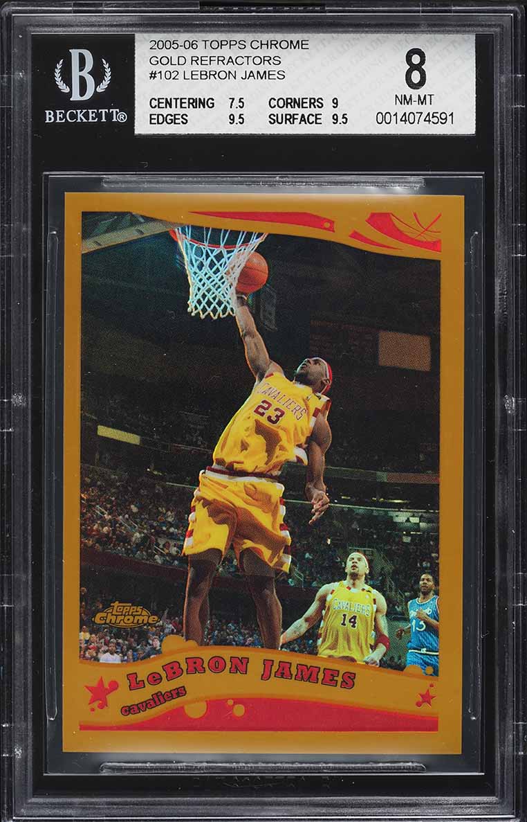 2005 Topps Chrome Gold Refractor LeBron James /99 #102 BGS 8 NM-MT
