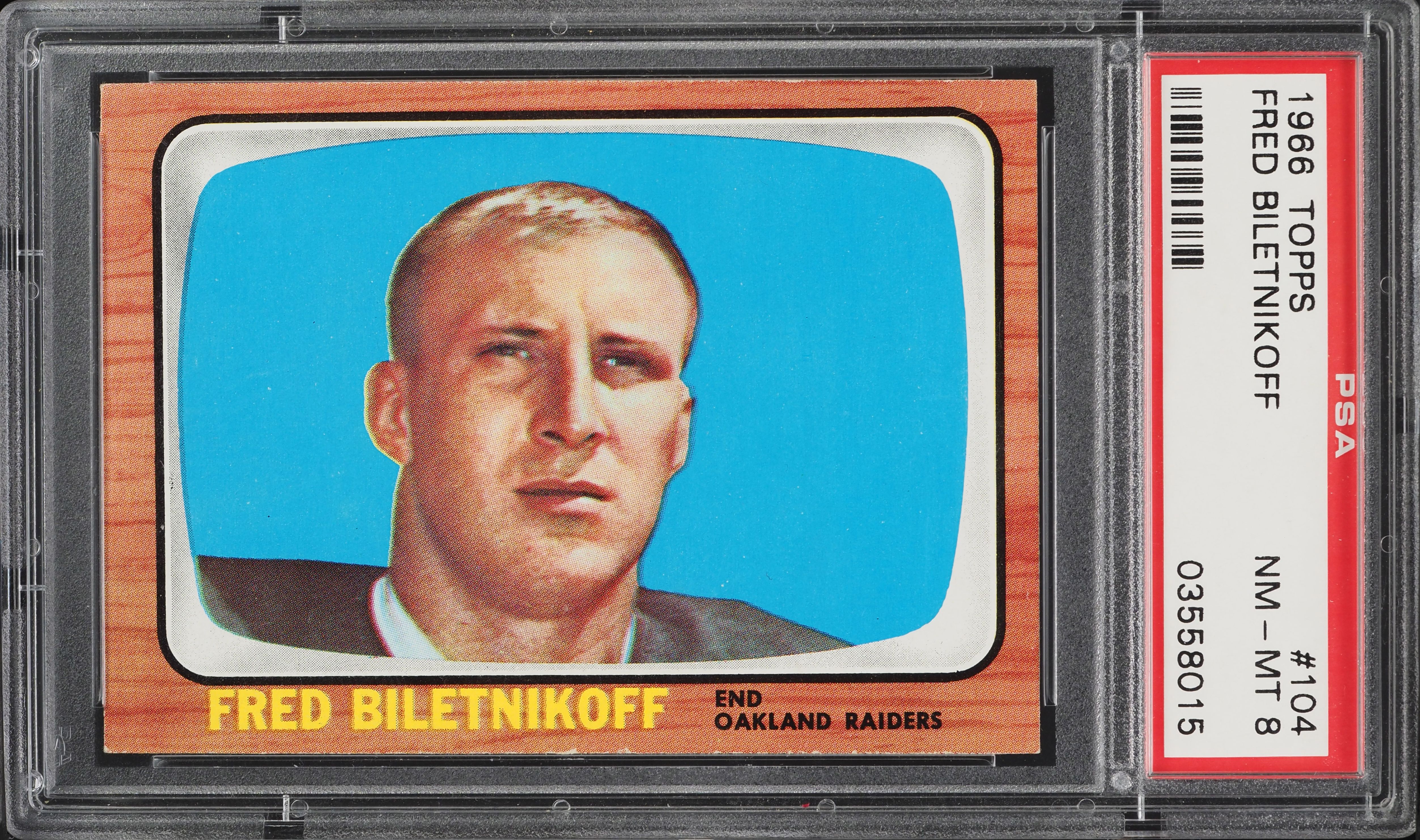 1966 Topps Football Fred Biletnikoff #104 PSA 8 NM-MT