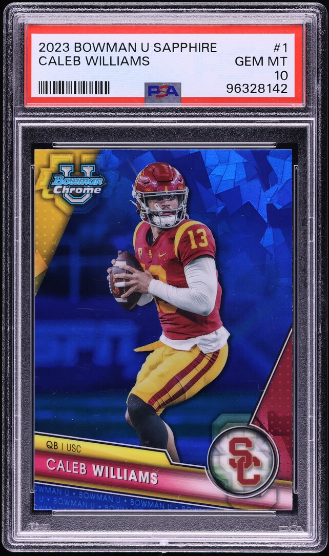 2023 Bowman Chrome University Sapphire Caleb Williams ROOKIE #1 PSA 10 GEM MINT