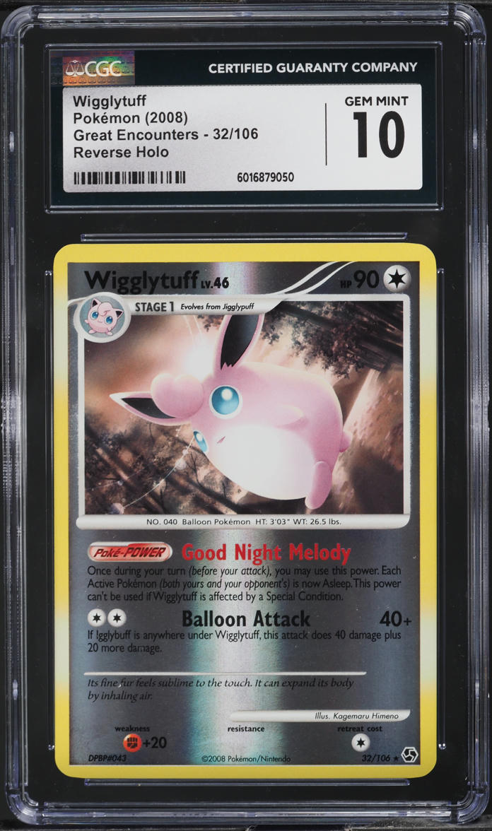 2008 Pokemon DP Great Encounters Reverse Holo Wigglytuff #32 CGC 10 GEM MINT