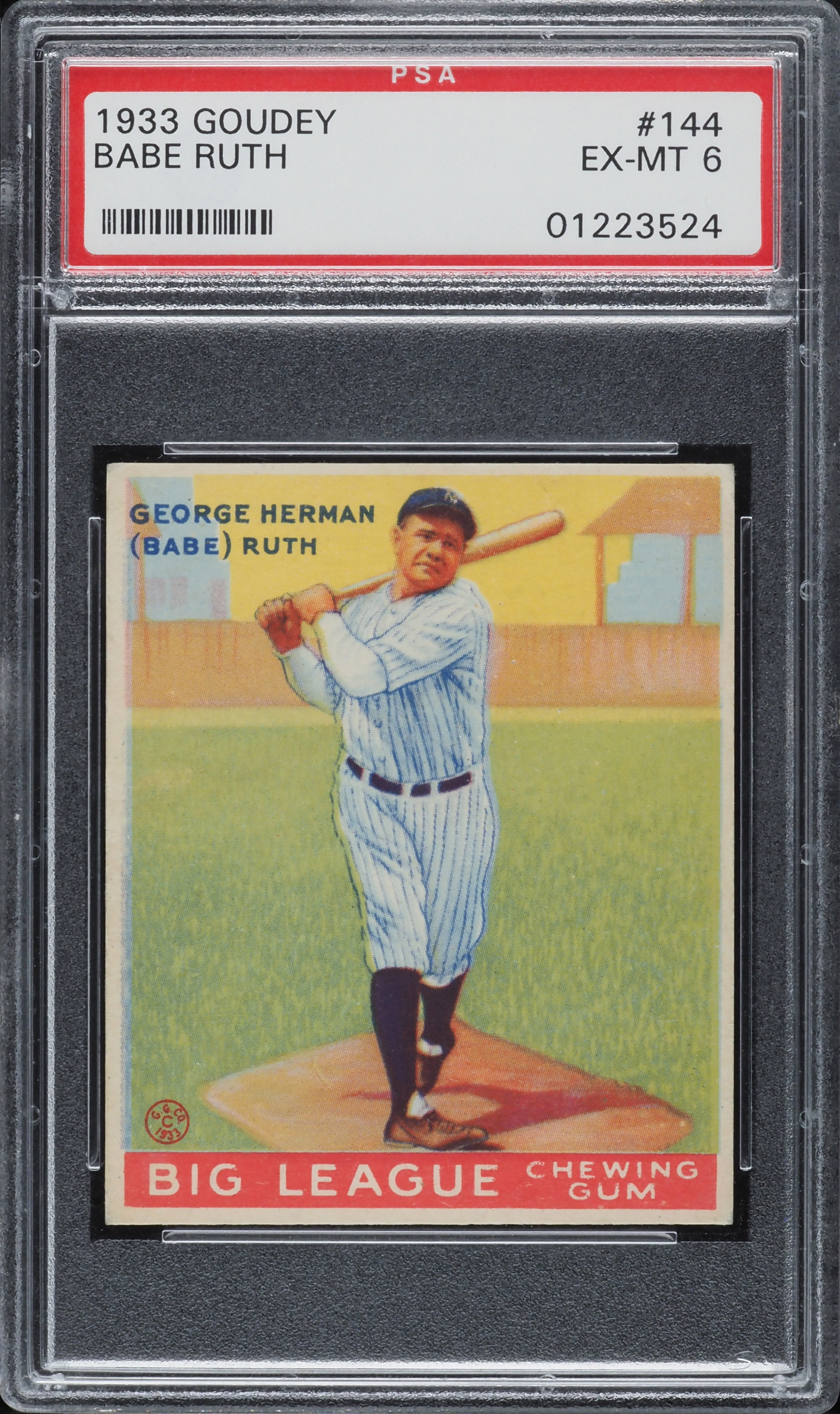 1933 Goudey Babe Ruth #144 PSA 6 EXMT