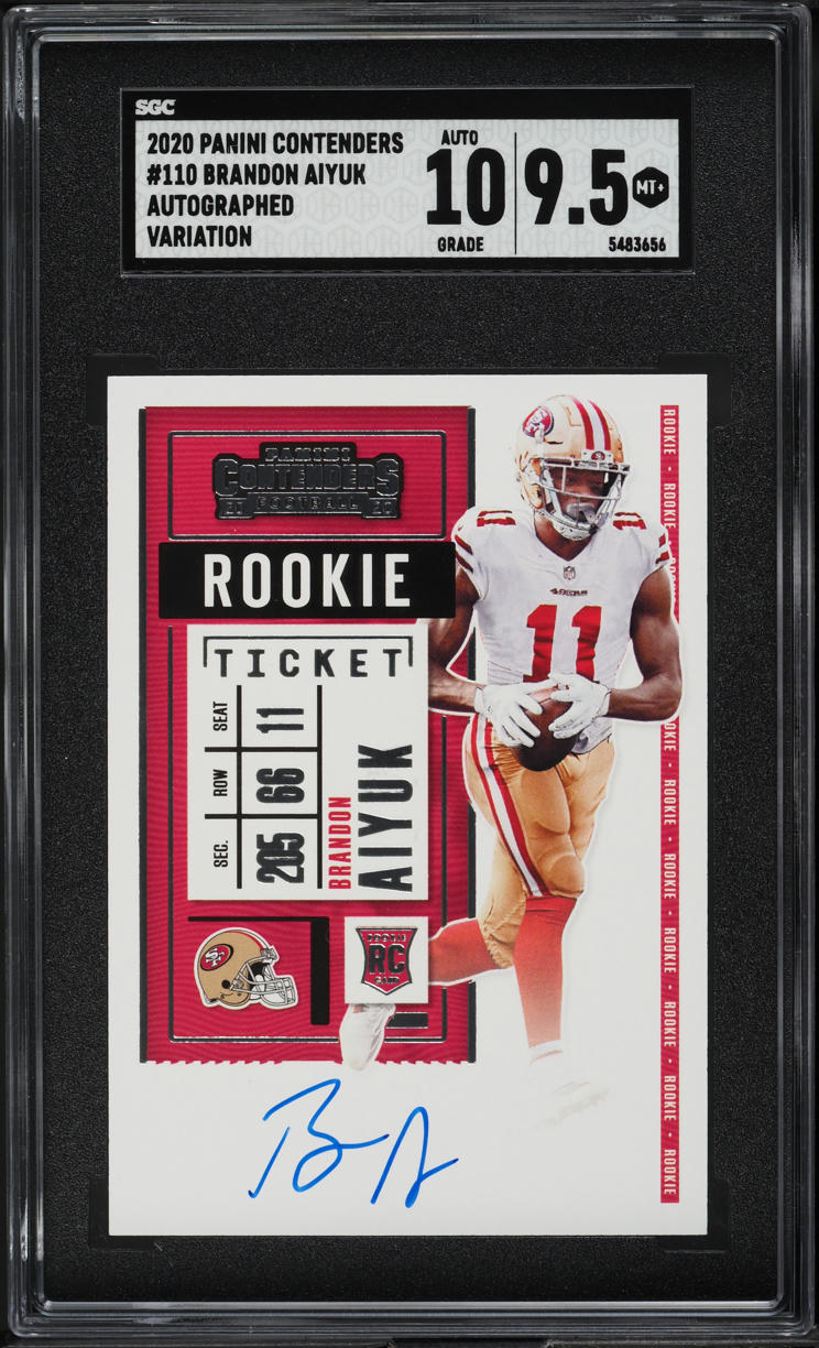 2020 Panini Contenders Brandon Aiyuk ROOKIE AUTO #110 SGC 9.5 MINT+