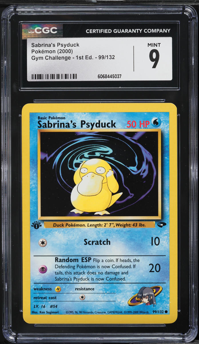 2000 Pokemon Gym Challenge 1st Edition Sabrina's Psyduck #99 CGC 9 MINT