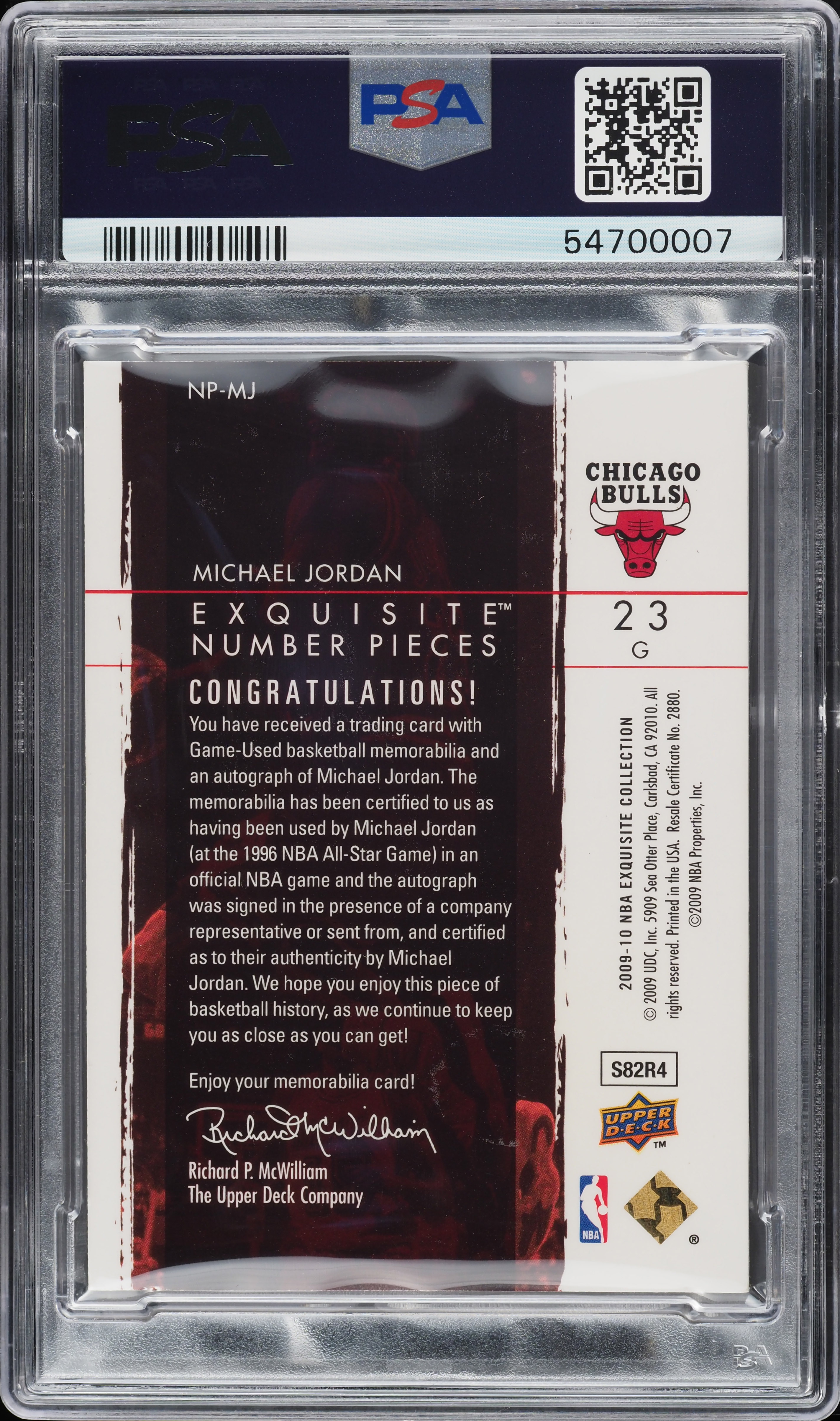 2009 Exquisite Number Pieces Michael Jordan PATCH AUTO DNA 10 /23