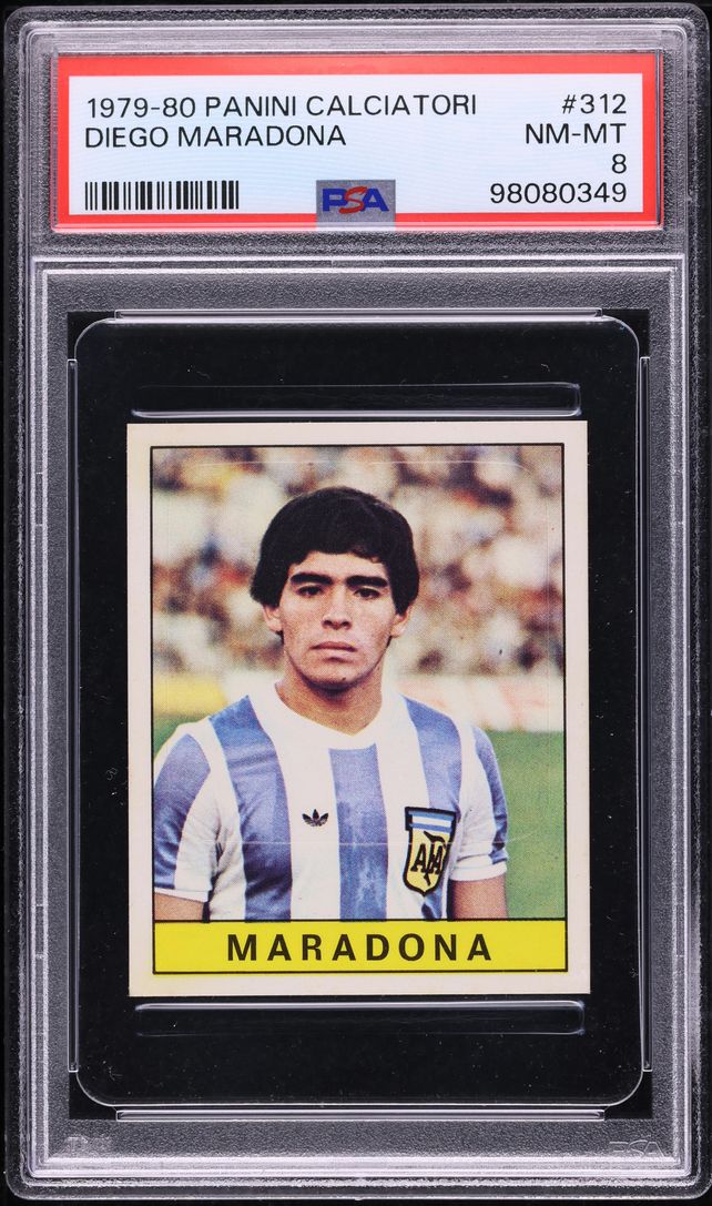 1979 Panini Calciatori Soccer Diego Maradona ROOKIE #312 PSA 8 NM-MT
