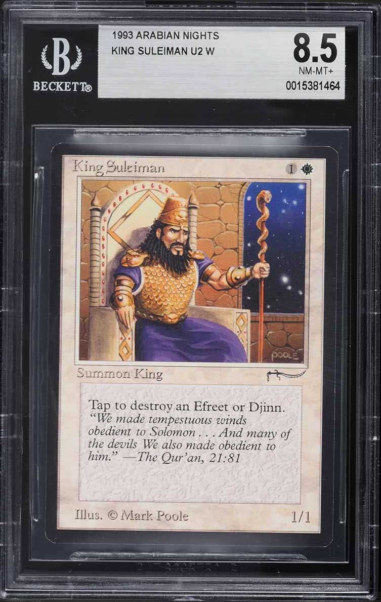 1993 Magic The Gathering MTG Arabian Nights King Suleiman U2 W BGS 8.5 NM-MT+