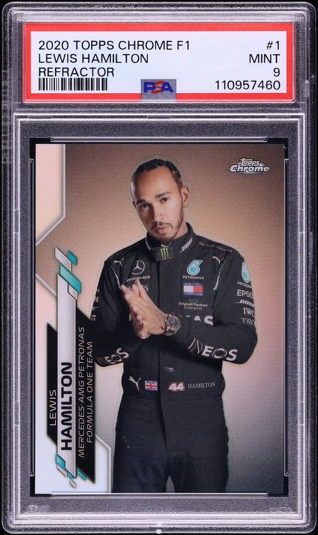 2020 Topps Chrome Formula 1 F1 Refractor Lewis Hamilton #1 PSA 9 MINT