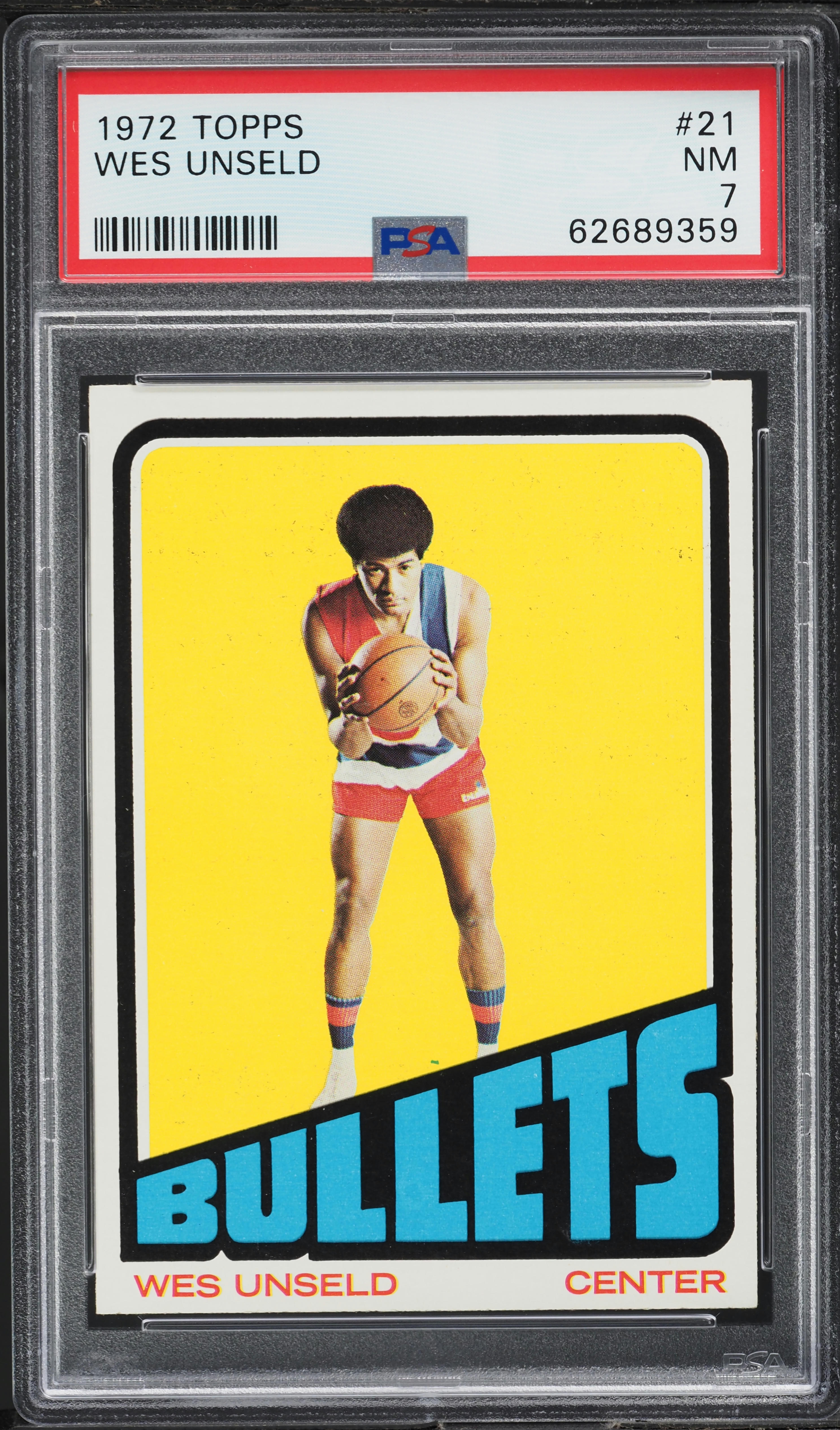 1972 Topps Basketball Wes Unseld #21 PSA 7 NRMT