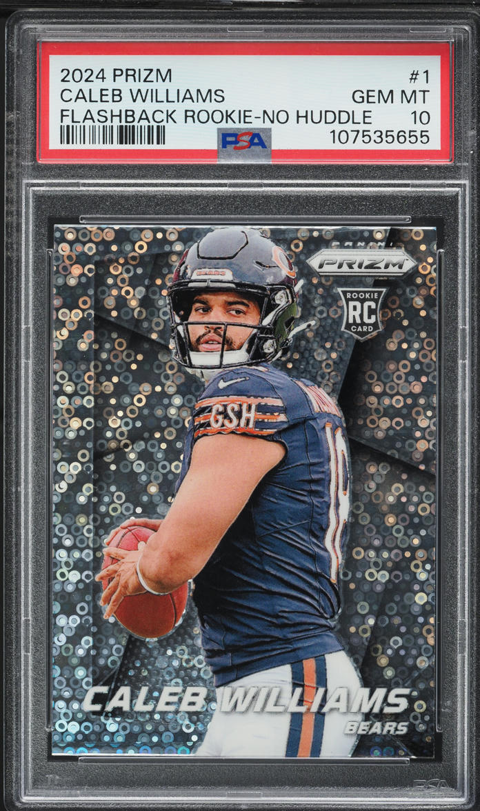 2024 Panini Prizm Flashback No Huddle Caleb Williams ROOKIE #1 PSA 10 GEM MINT