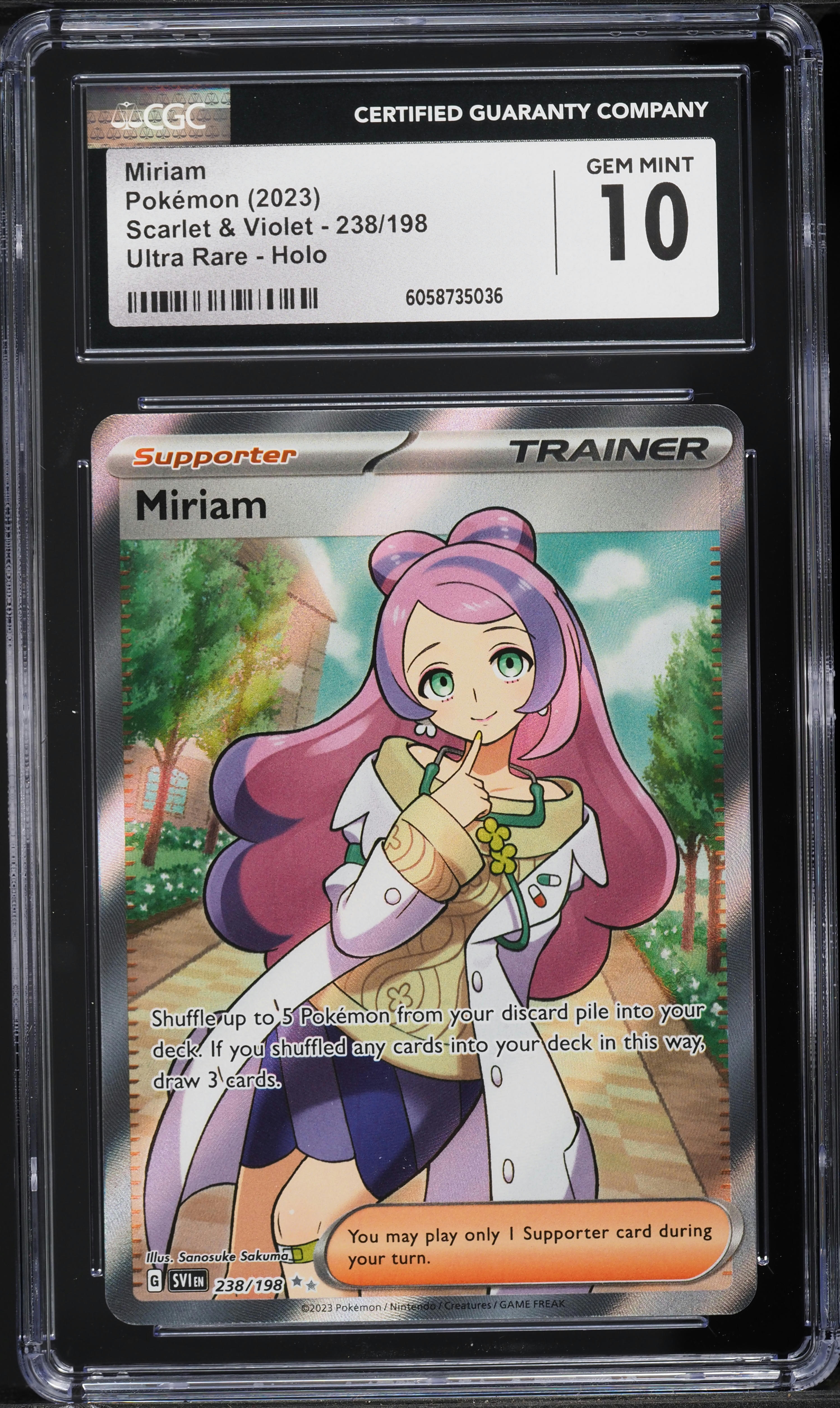 2023 Pokemon Scarlet & Violet Full Art Miriam #238 CGC 10 GEM MINT