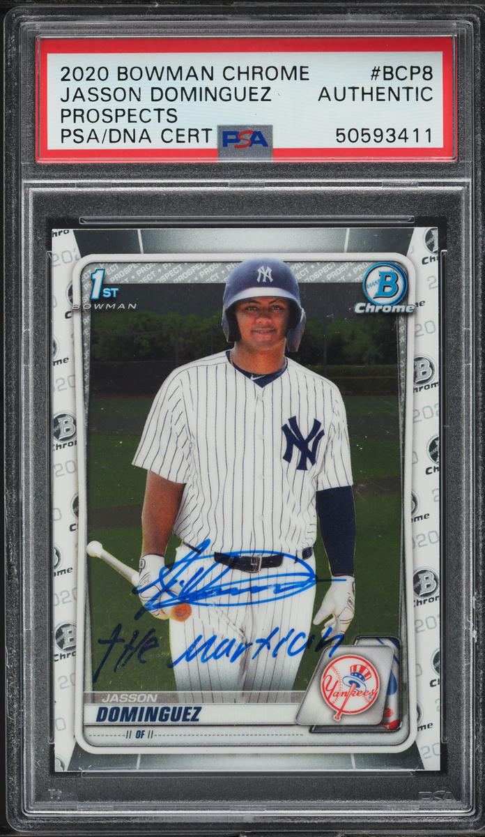 2020 Bowman Chrome Prospects Jasson Dominguez ROOKIE AUTO #BCP-8 PSA/DNA AUTH