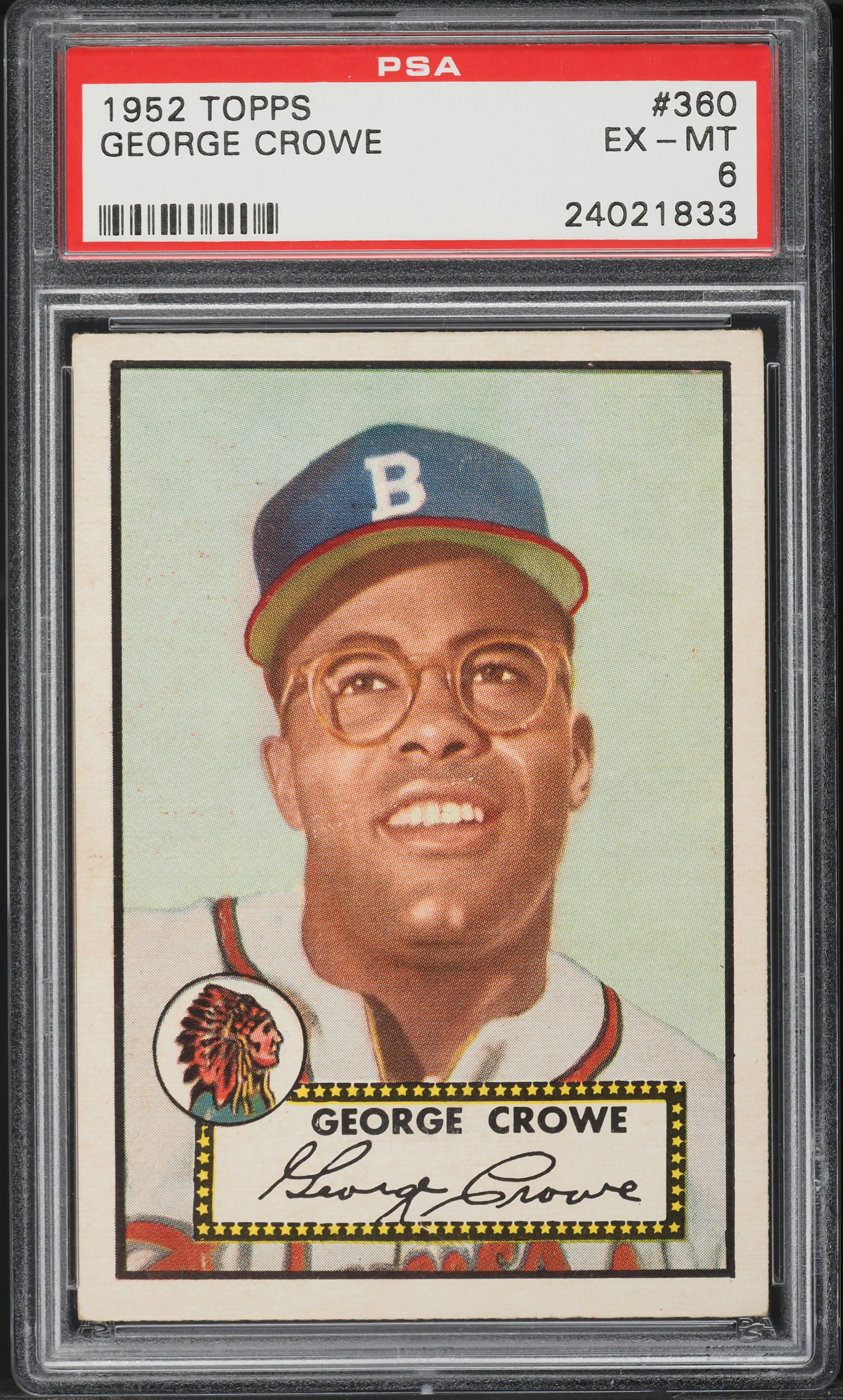 1952 Topps George Crowe #360 PSA 6 EXMT
