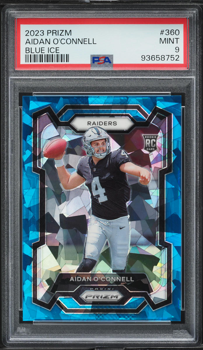 2023 Panini Prizm Blue Ice Aidan O'Connell ROOKIE /99 #360 PSA 9 MINT