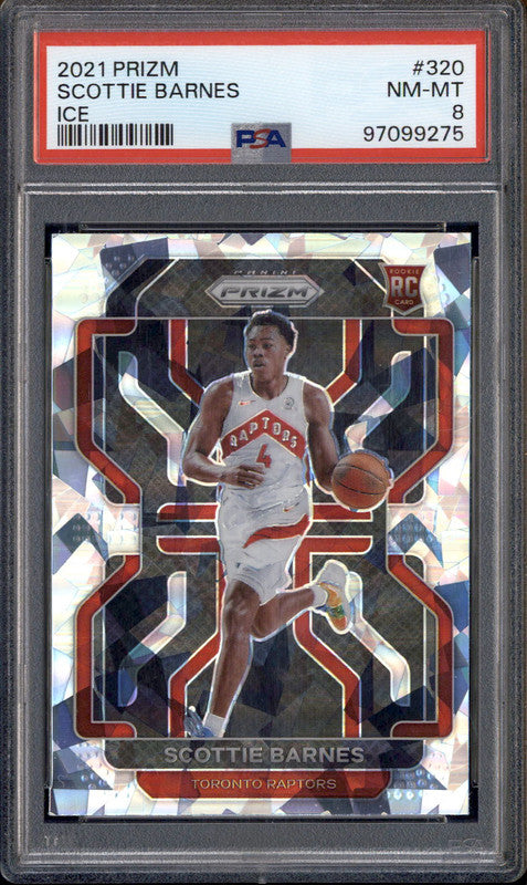 2021 Panini Prizm Ice #320 Scottie Barnes RC PSA 8