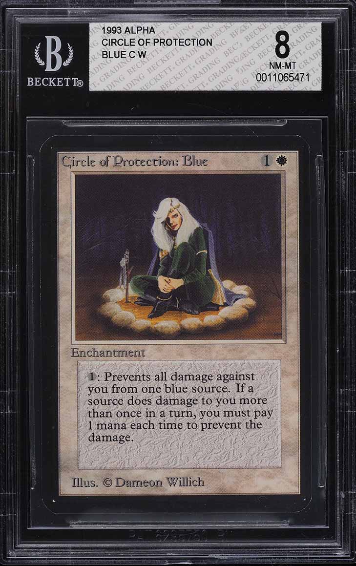 1993 Magic The Gathering MTG Alpha Circle Of Protection Blue C W BGS 8