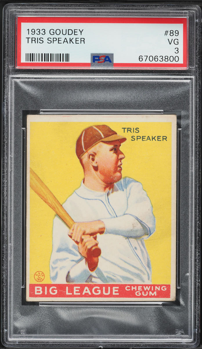 1933 Goudey Tris Speaker #89 PSA 3 VG